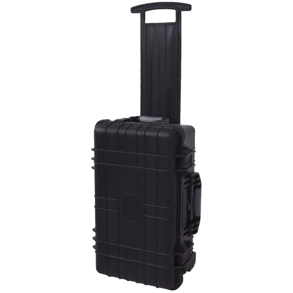 Heavy-Duty Wheeled Tool Case with Foam Inserts - Lockable Polypropylene Equipment Storage Box for Electronics & Audio Gear - Perfect for Workshop, Stage Equipment Transport & Secure Tool Storage