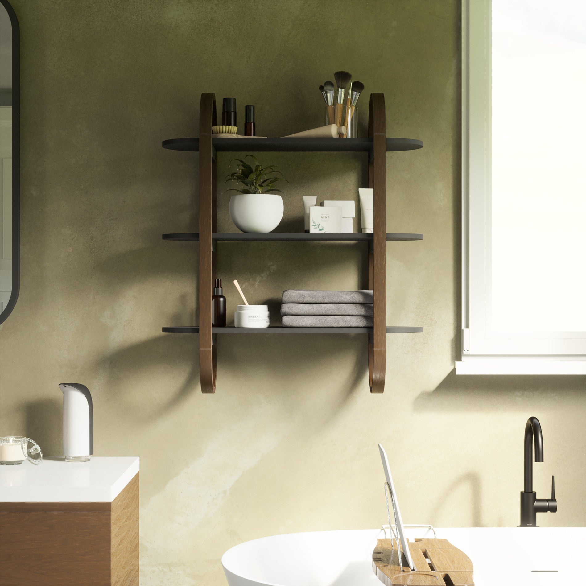 Bellwood Floating Wall Shelf - Rustic Wood Wall Decor for Living Room, Bedroom & Kitchen - Handmade Solid Wood Shelves for Home Organization & Storage
