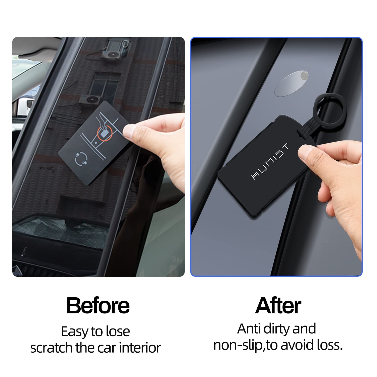 Premium Silicone Key Card Holder for Tesla Model 3 & Y - Durable RFID Protector Keychain Accessories | Perfect for Daily Commute & Tesla Charging Stations
