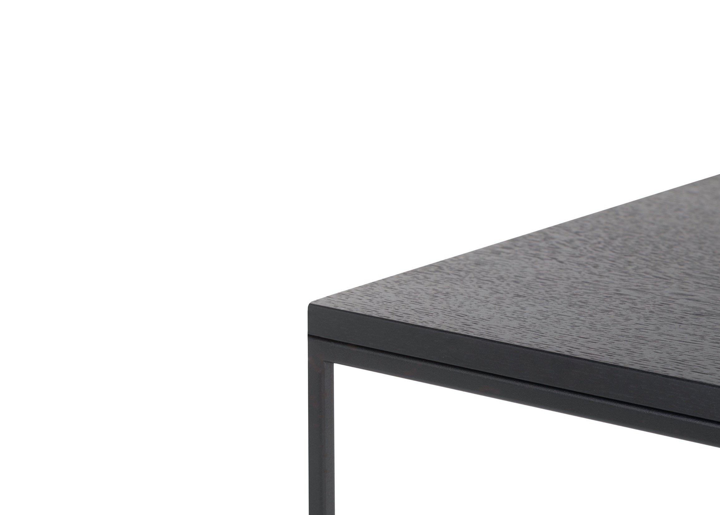 Feo Pouf Ottoman - Black & Dark Grey Modern Footrest Stool for Living Room, Bedroom, or Office