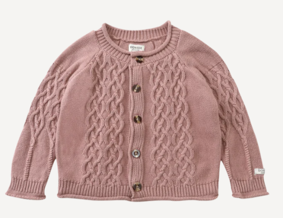 Donsje Cleo Cardigan for Babies & Toddlers (6 Months to 3 Years) - Soft Knit Cotton Sweater for Cozy Outfits & Photo Shoots