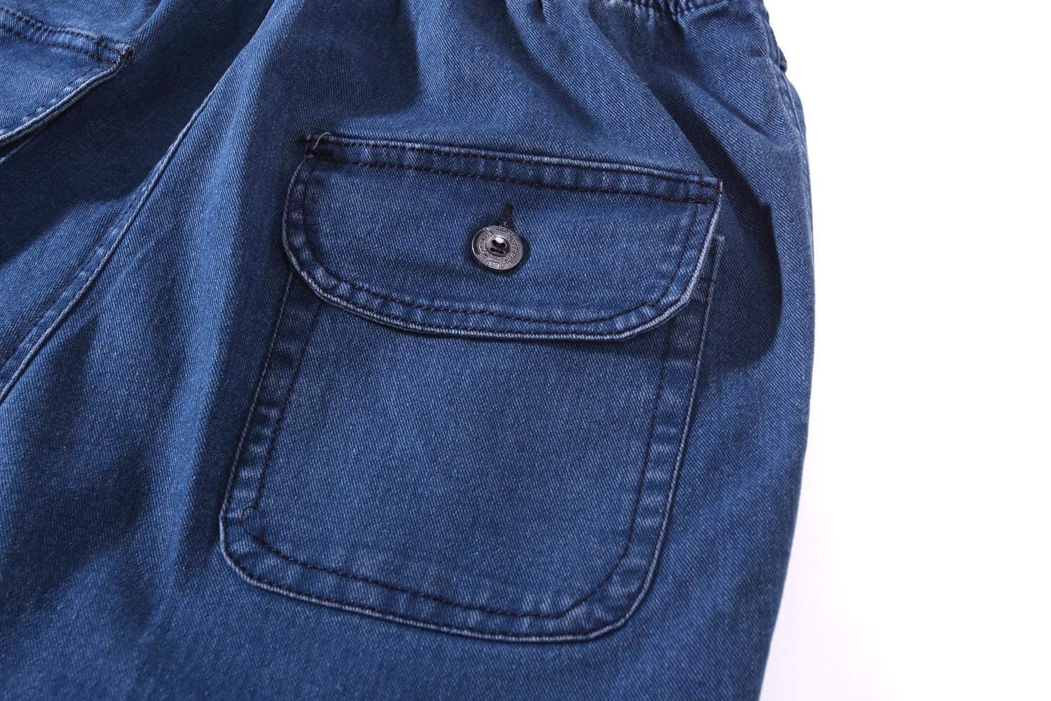 Ylingjun Men's Stretch Elastic Waist Jeans - Comfortable Loose Fit Pull On Denim Pants for Casual Wear | Perfect for Work, Travel & Everyday Use