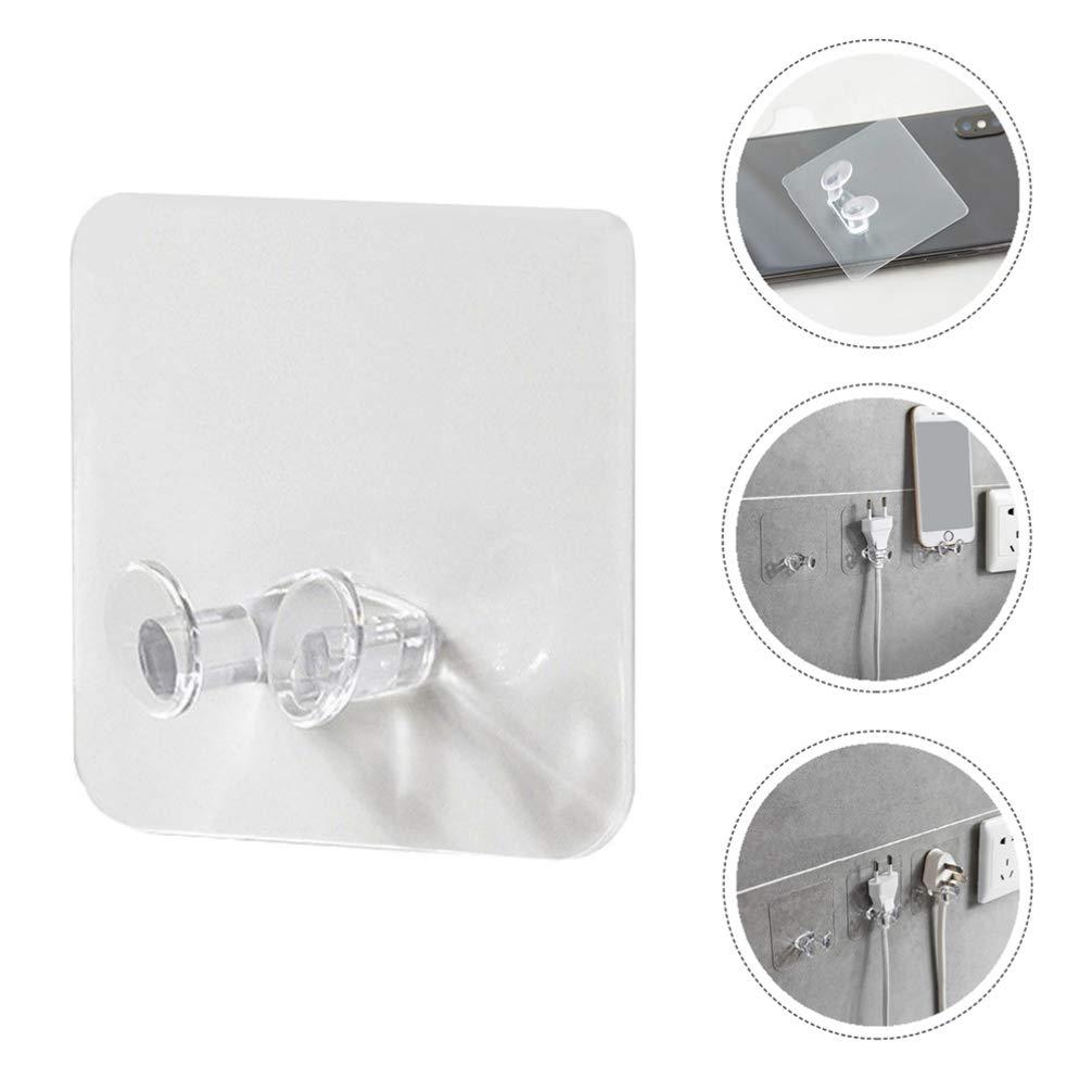 30pcs Adhesive Wall Hooks for Power Cords - Strong Plug Hangers, Cable Organizers - Perfect for Home, Office, Kitchen & Bathroom Organization
