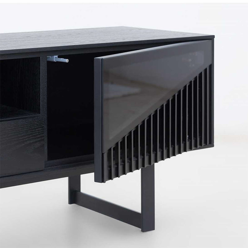 Montana Entertainment TV Stand 160cm Black Ash - Modern TV Console for Living Room, Bedroom & Home Theater