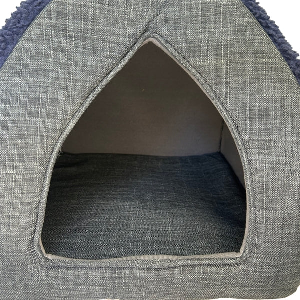 Brooklands Sherpa Cuddly Cave Navy - Ultra Soft Pet Bed for Dogs & Cats, Cozy Cave Design for Warmth & Security - Perfect for Indoor Use, Crate Training & Anxiety Relief