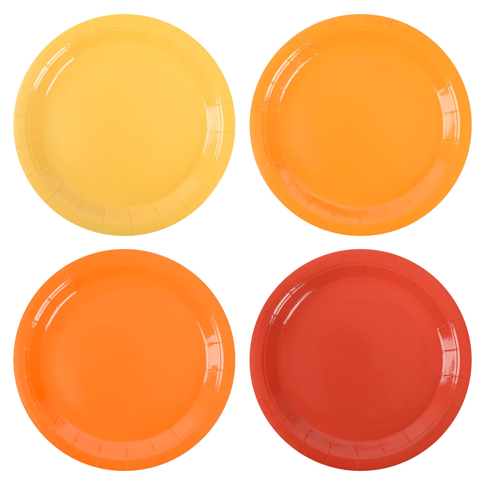 Orange Disposable Paper Plates 7 Inch - Solid Fall Pumpkin Color Round Dinner & Dessert Plates for Thanksgiving, Autumn Harvest Party, Halloween - 48 Pack (Eco-Friendly, Ideal for Outdoor Events & Picnics)