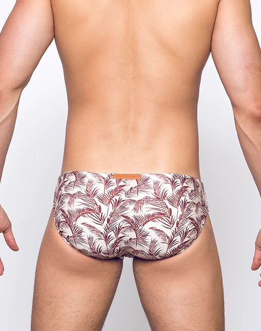 2EROS Pastel Hawaii Swim Briefs for Men - Soft Comfortable Swim Trunks - Quick Dry Beach Shorts for Pool, Vacation & Summer Outfits