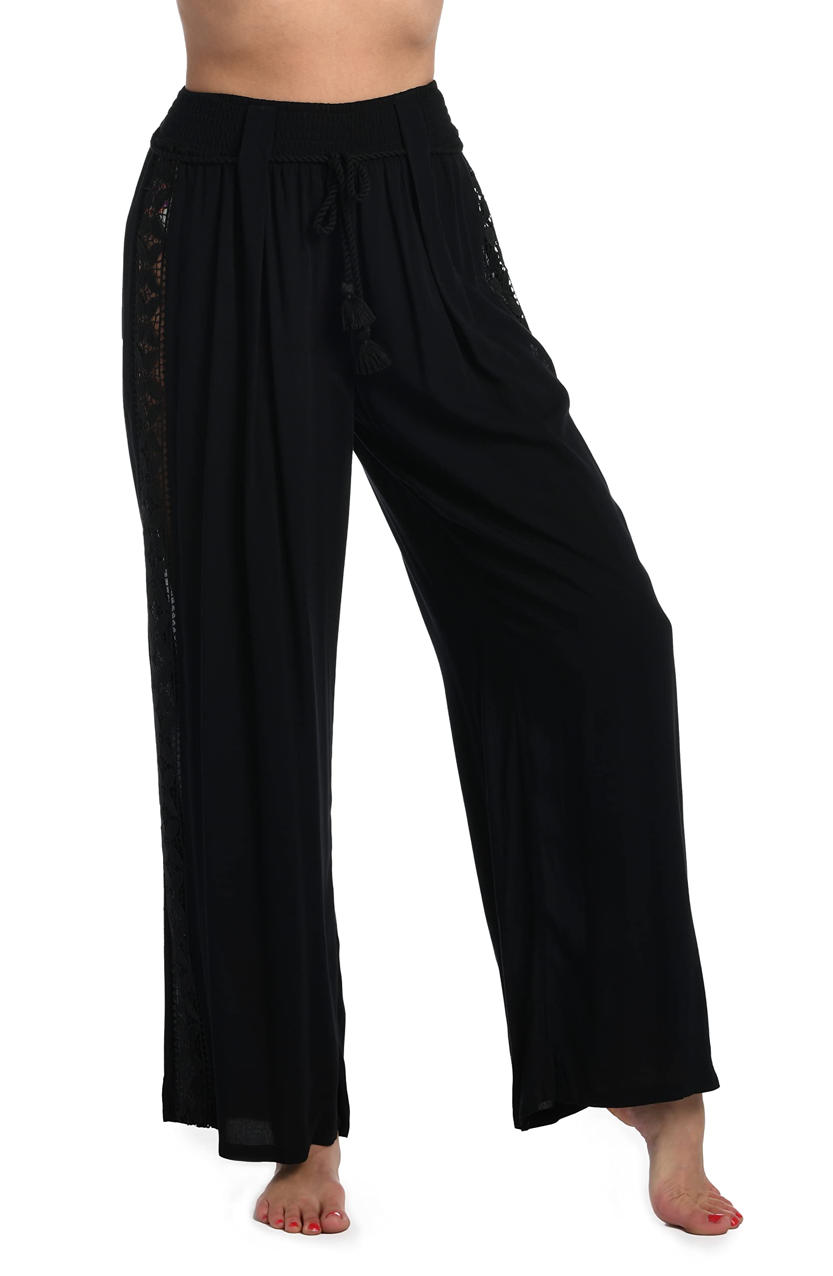 La Blanca Women's Palazzo Pant Swimsuit Cover Up - Lightweight Beach Wrap, Poolside Cover-Up, Resort Wear for Vacation & Summer Outings