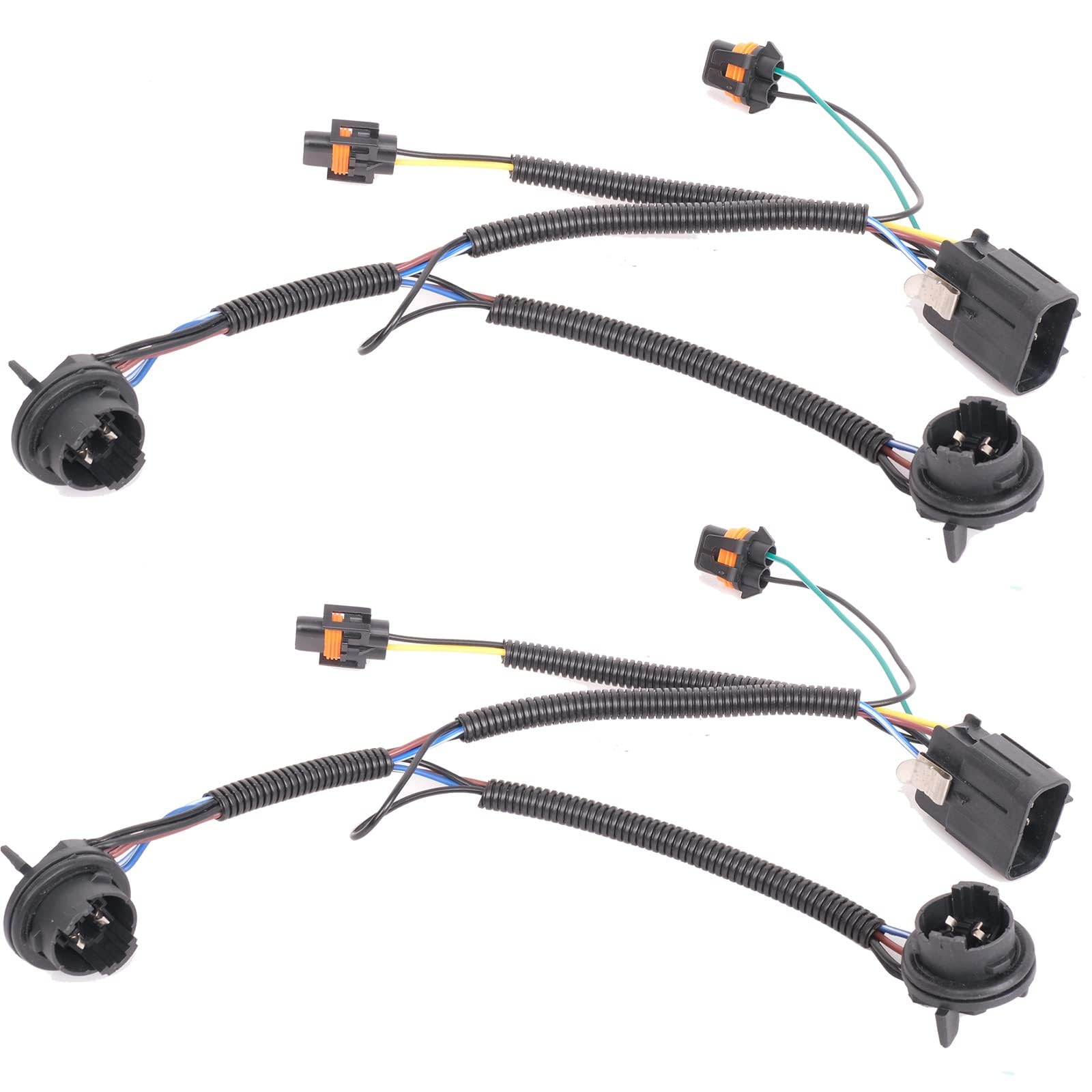 Replacement Headlight Assembly with Bulb & Wiring Harness for 2007-2013 Chevy Silverado 1500, 2007-2014 Silverado 2500HD 3500HD - Black Housing Clear Lens - Perfect for Night Driving & Off-Road Adventures