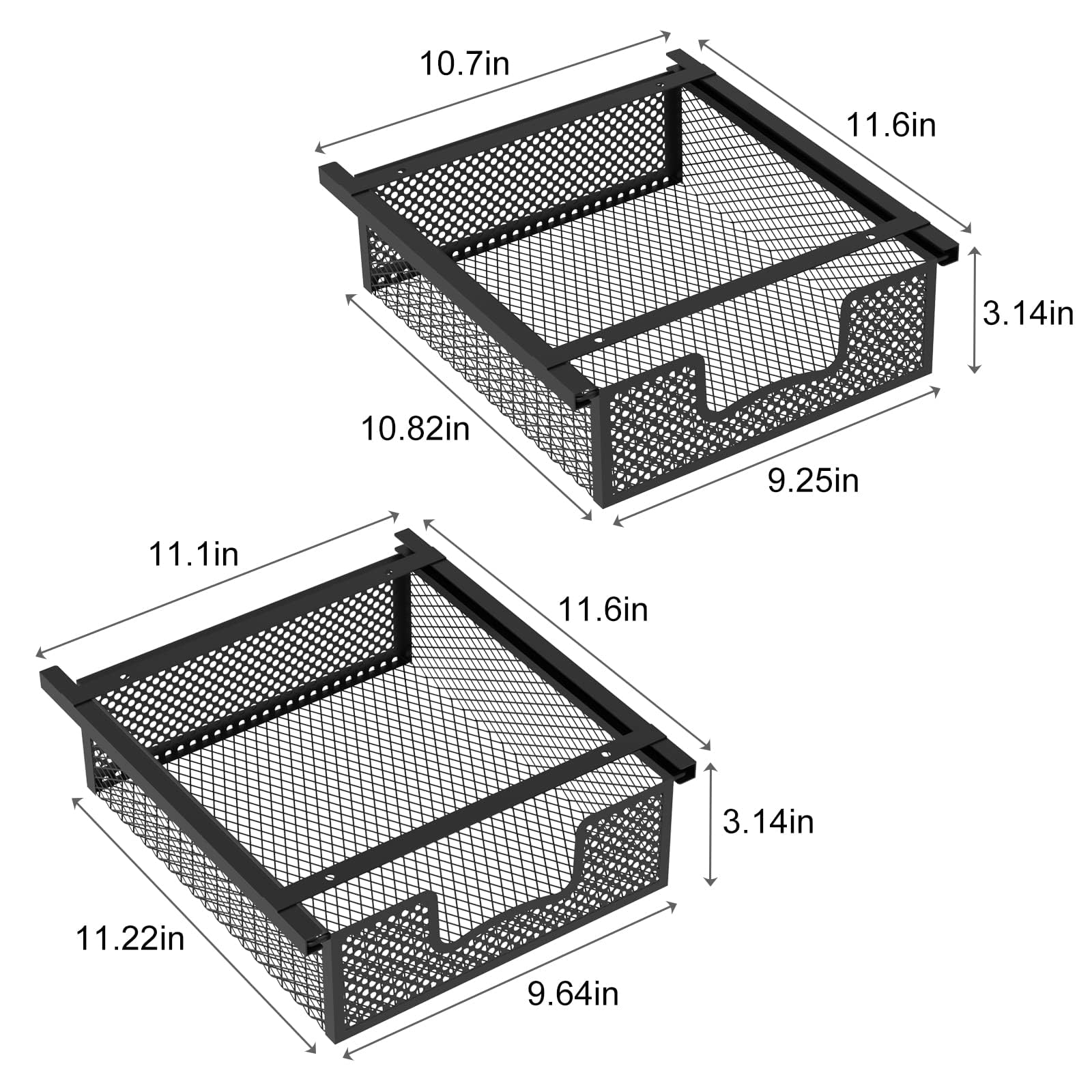 JKsmart 2-Pack Hanging Pullout Drawer Basket - Under Shelf Wire Organizer for K-Cups & Coffee Pods - Space Saving Kitchen Storage for Counter, Pantry & Cupboard - Perfect for Small Spaces & Coffee Stations