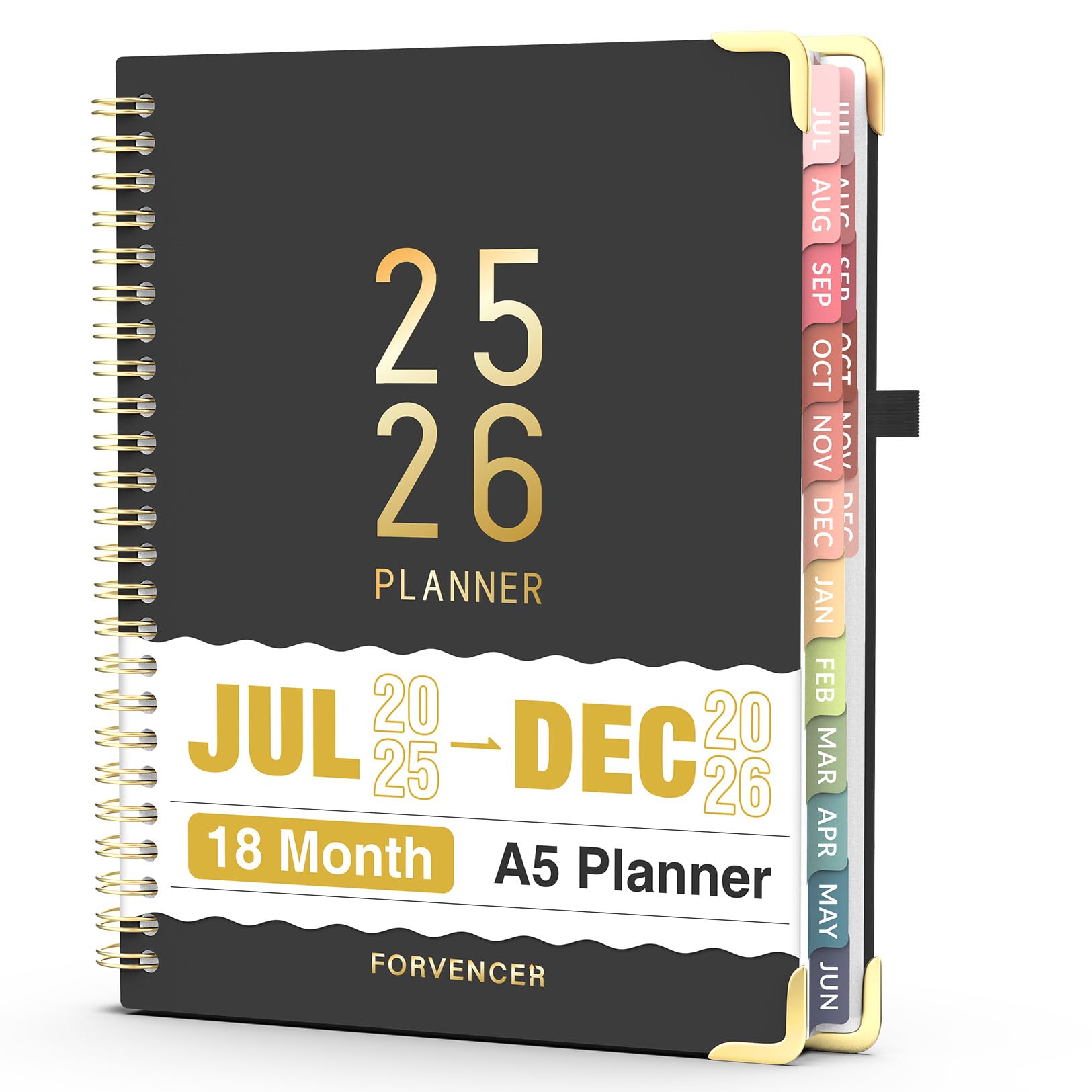 Forvencer 2025-2026 Academic Planner (July 2025 - December 2026) | 18-Month Daily Weekly & Monthly Organizer | 6