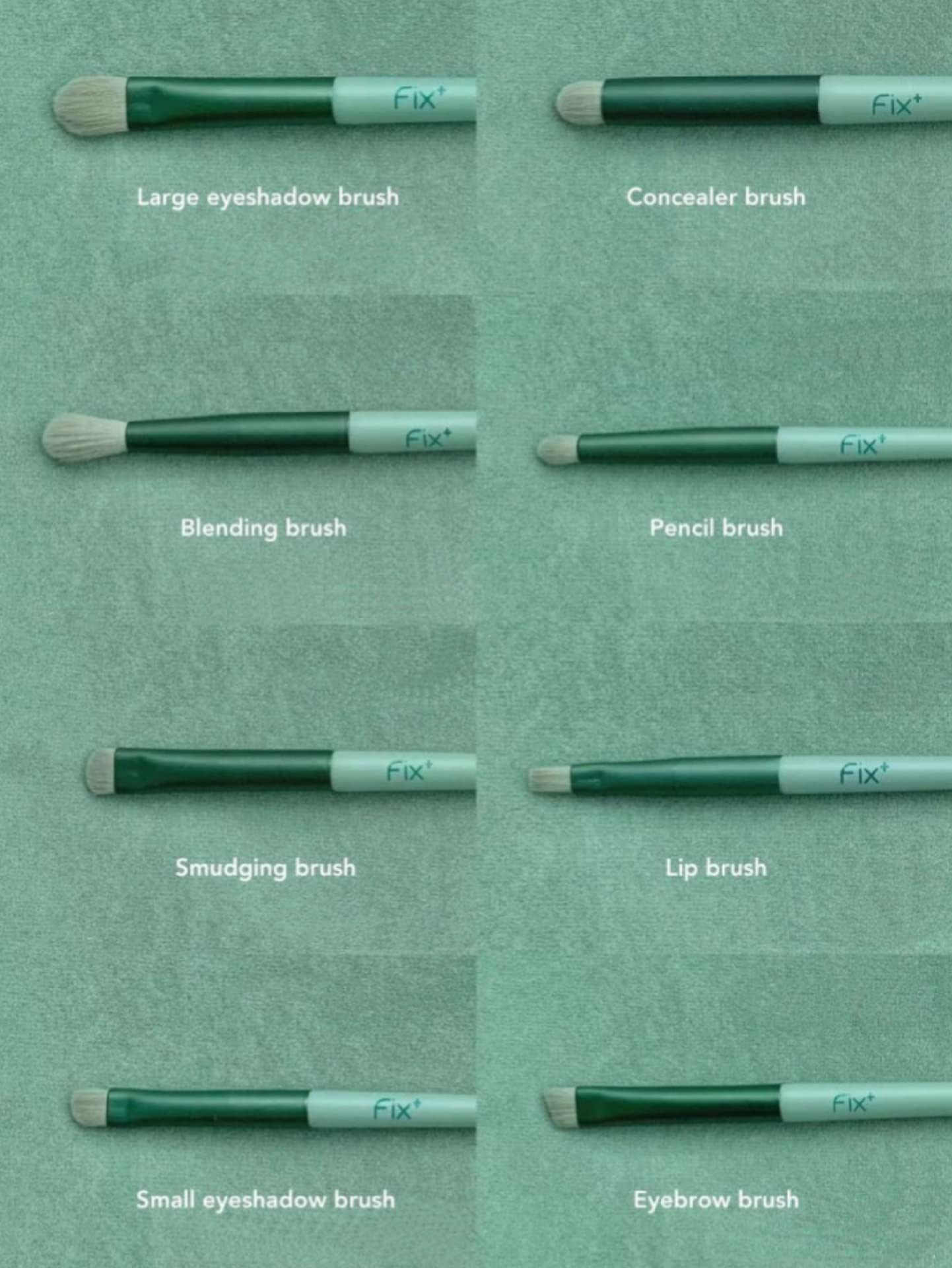 13-Piece Professional Makeup Brush Set with Soft Travel Pouch - Vegan & Cruelty-Free Cosmetic Brush Kit for Foundation, Blending, Eyeshadow (Green) - Perfect for Travel, Home & Professional Makeup Artists