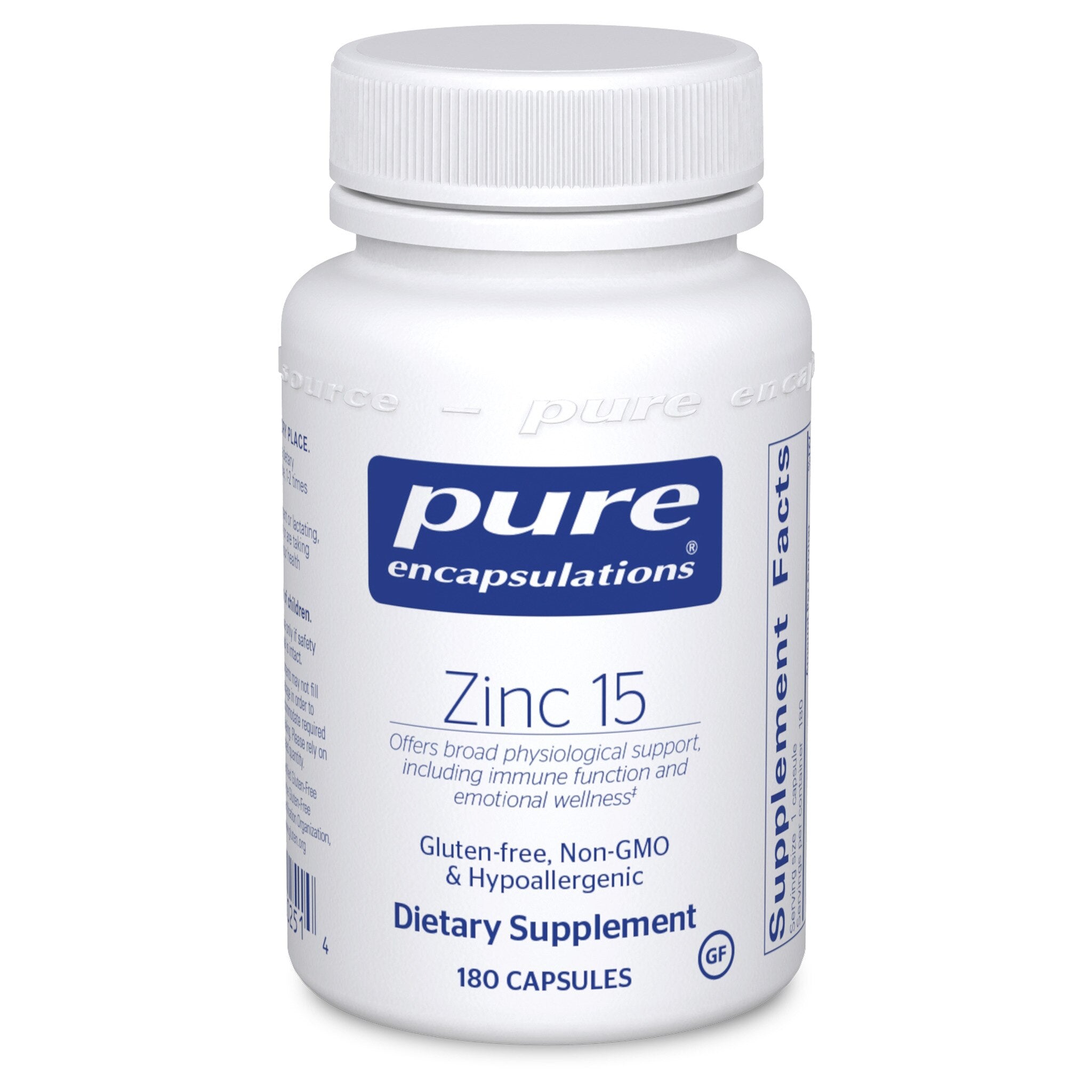 Pure Encapsulations Zinc 15mg Dietary Supplement - Immune Support & Antioxidant Boost for Adults | Zinc Picolinate Capsules for Better Absorption | Supports Skin Health & Wound Healing
