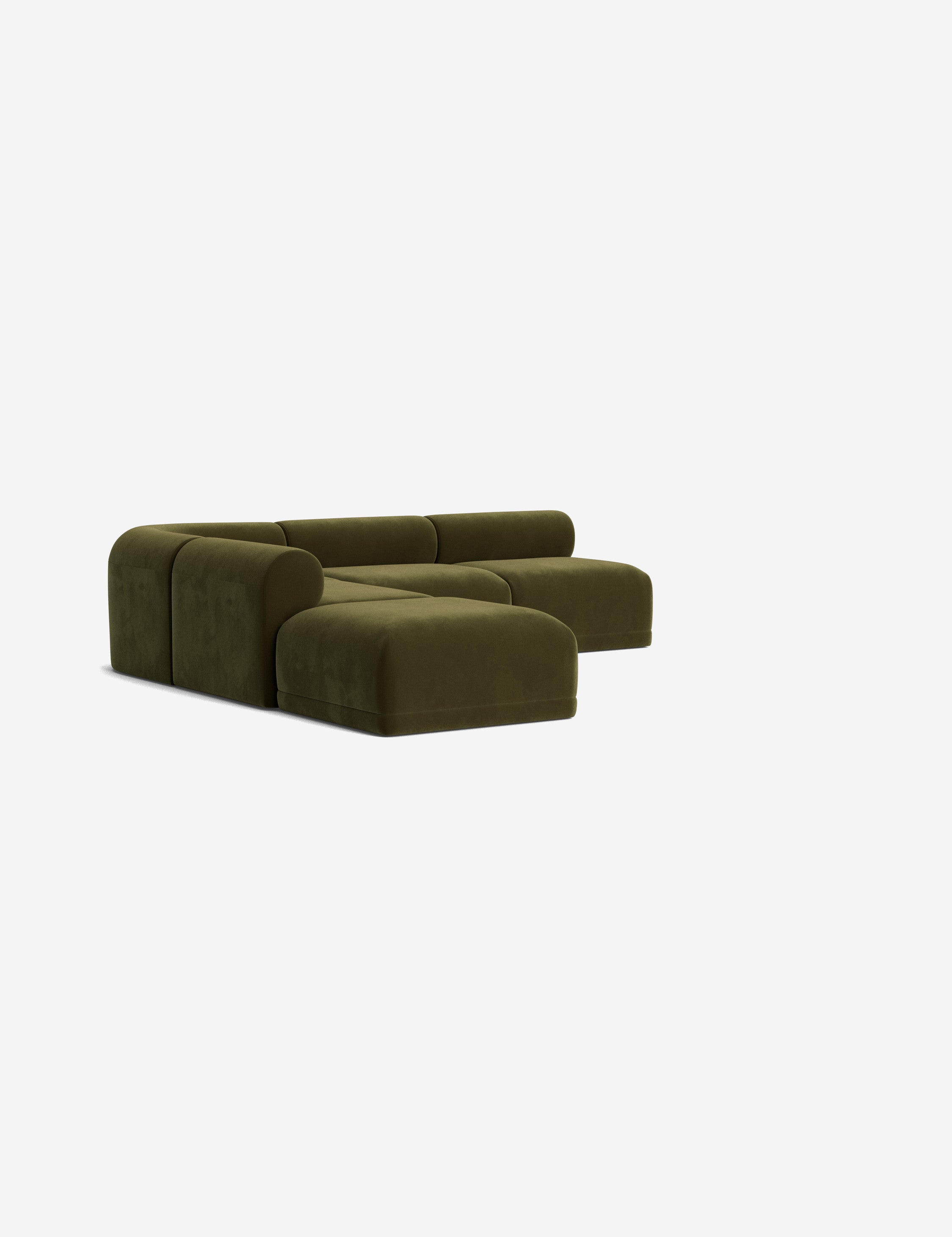Stylish Carson Sectional Sofa with Ottoman - Modern L-Shaped Couch for Living Room, Family Room & Home Theater - Comfortable Fabric Sectional with Chaise Lounge