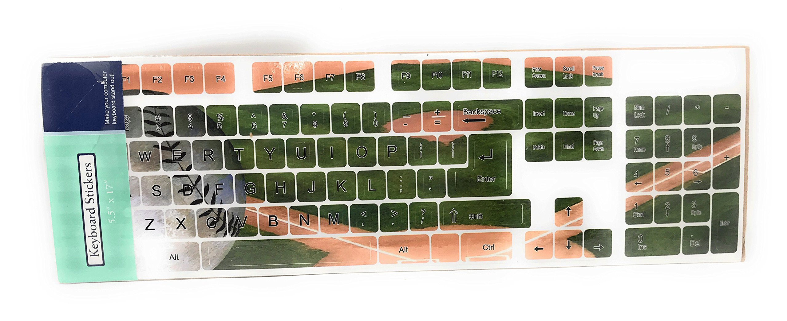 Baseball Field Computer Keyboard Stickers for Sports Fans