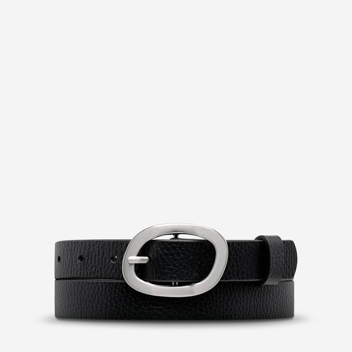 Nocturne Belt for Men - Stylish Black & Silver Buckle Dress Belt | Perfect for Formal Wear, Office, and Special Occasions