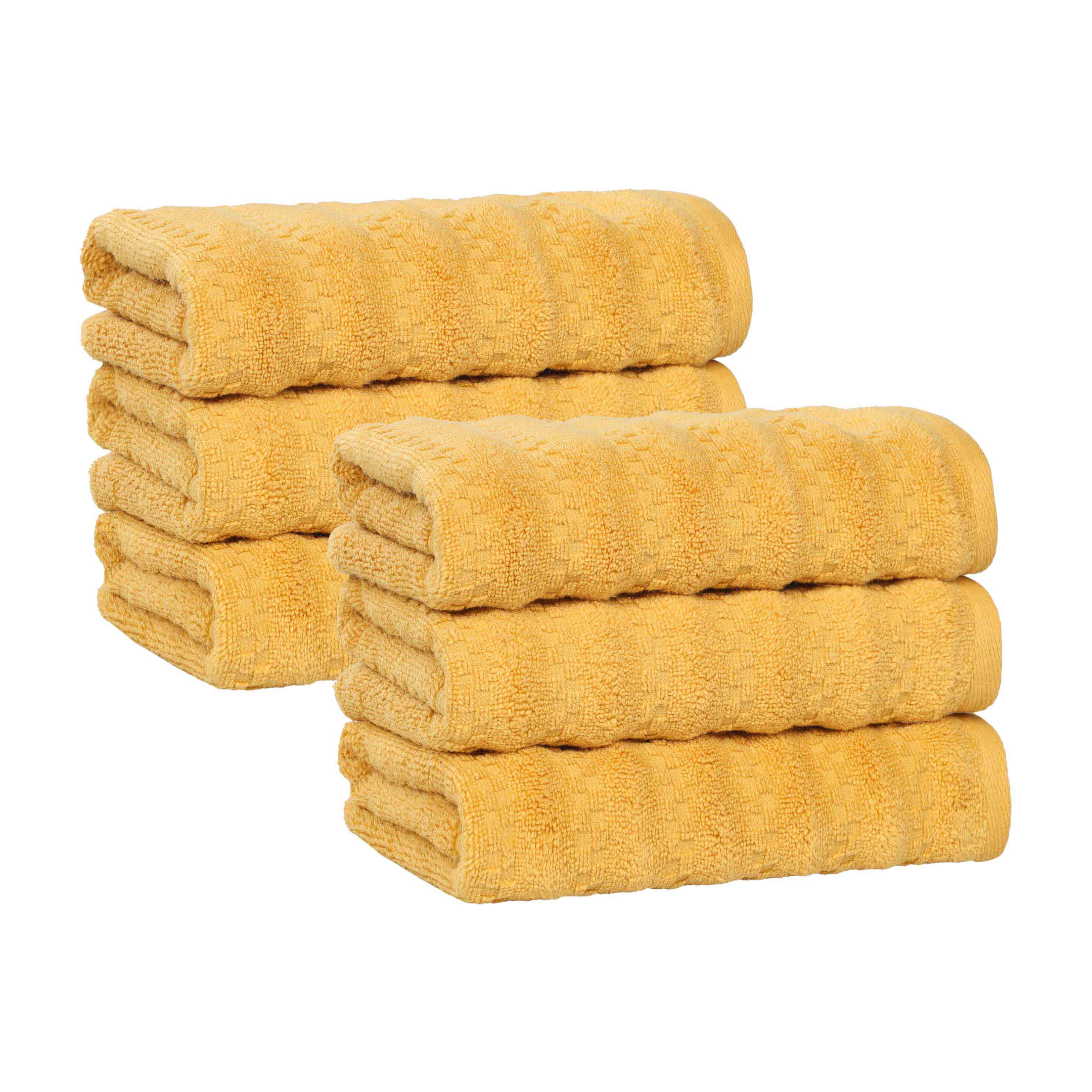 Premium 6-Pack Zuma Zero Twist Cotton Medium Weight Absorbent Hand Towels - Soft & Quick-Drying for Kitchen, Bathroom & Gym Use