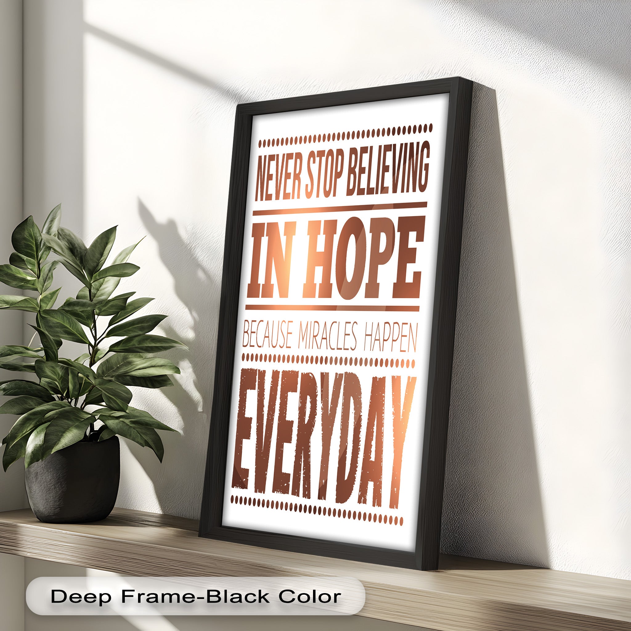Inspiring 'Believe in Hope' Motivational Oil Painting - Uplifting Wall Art for Home, Office & Meditation Space