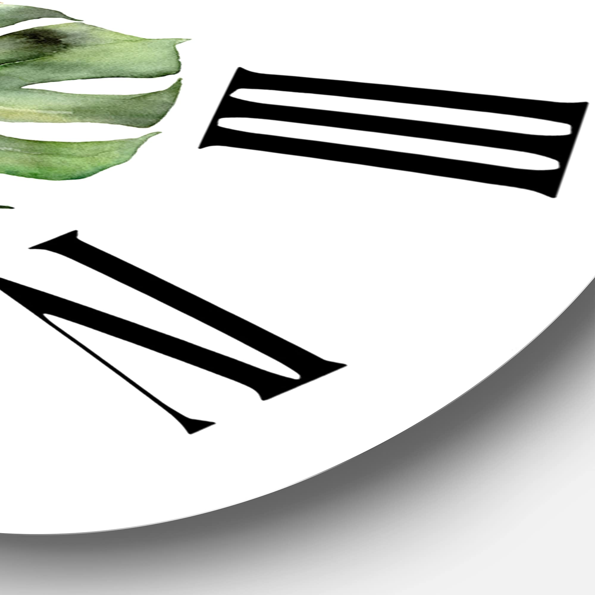 Large Floral & Botanical Wall Clock - Tropical Bouquet with Anthurium Lupine & Leaves - Elegant Home Decor for Living Room, Bedroom, or Office - Silent Non-Ticking Mechanism