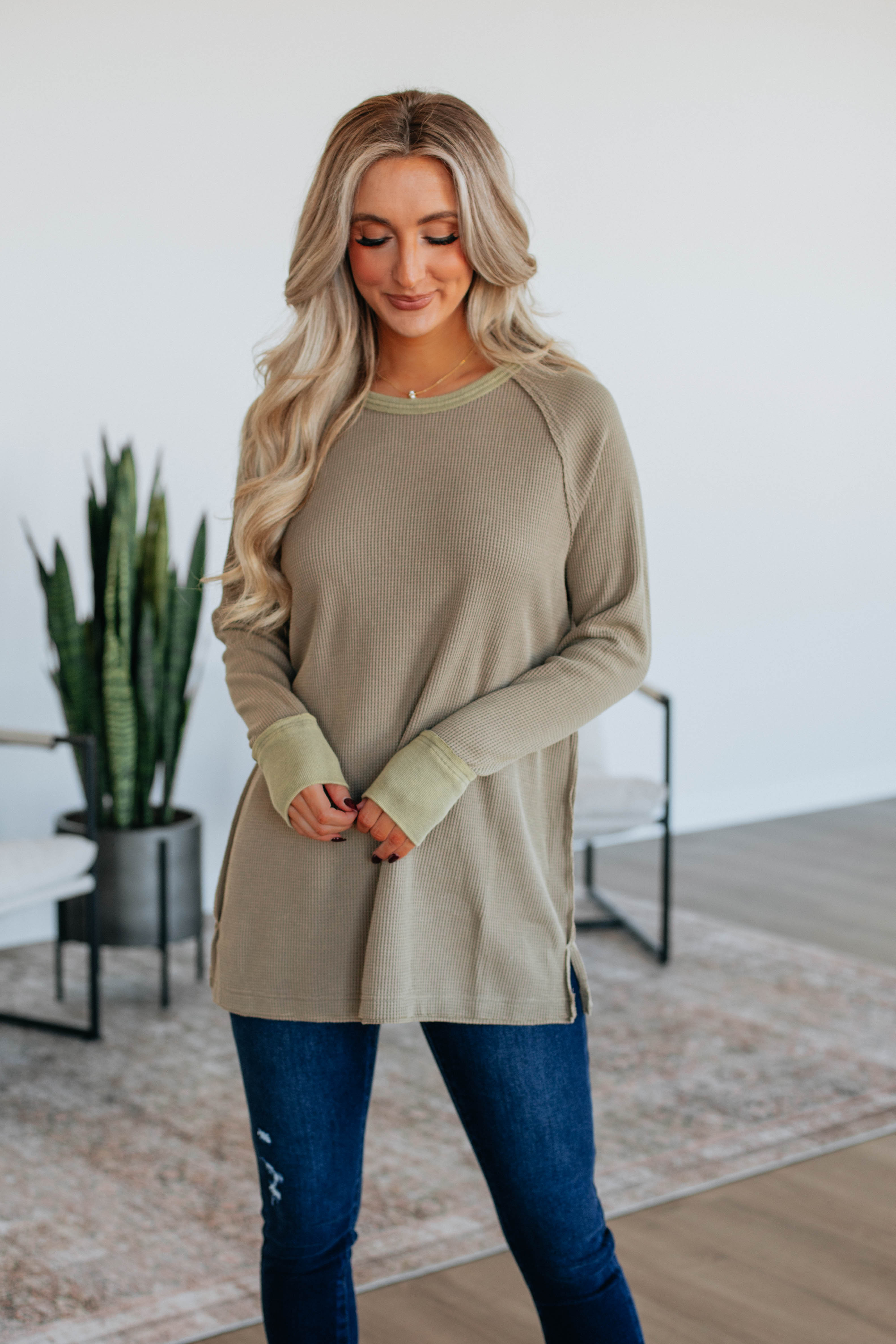Dafina Knit Top for Women - Soft & Comfortable Artichoke Green Pullover | Perfect for Casual Wear, Layering & Everyday Outfits