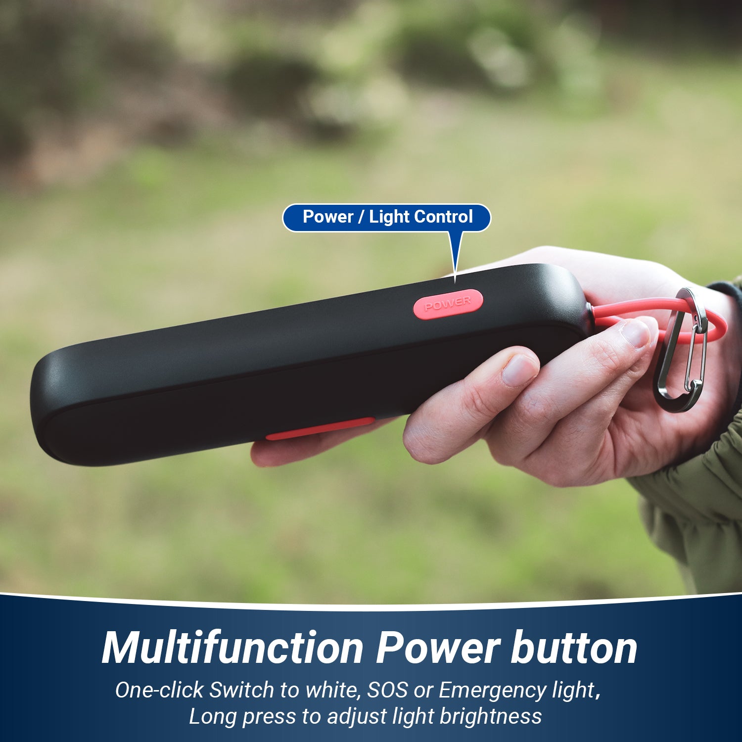 Rechargeable LED Flashlight with Red Light SOS Mode - 10000mAh Camping Power Bank for Emergency, Hiking & Outdoor Adventures - LEC600