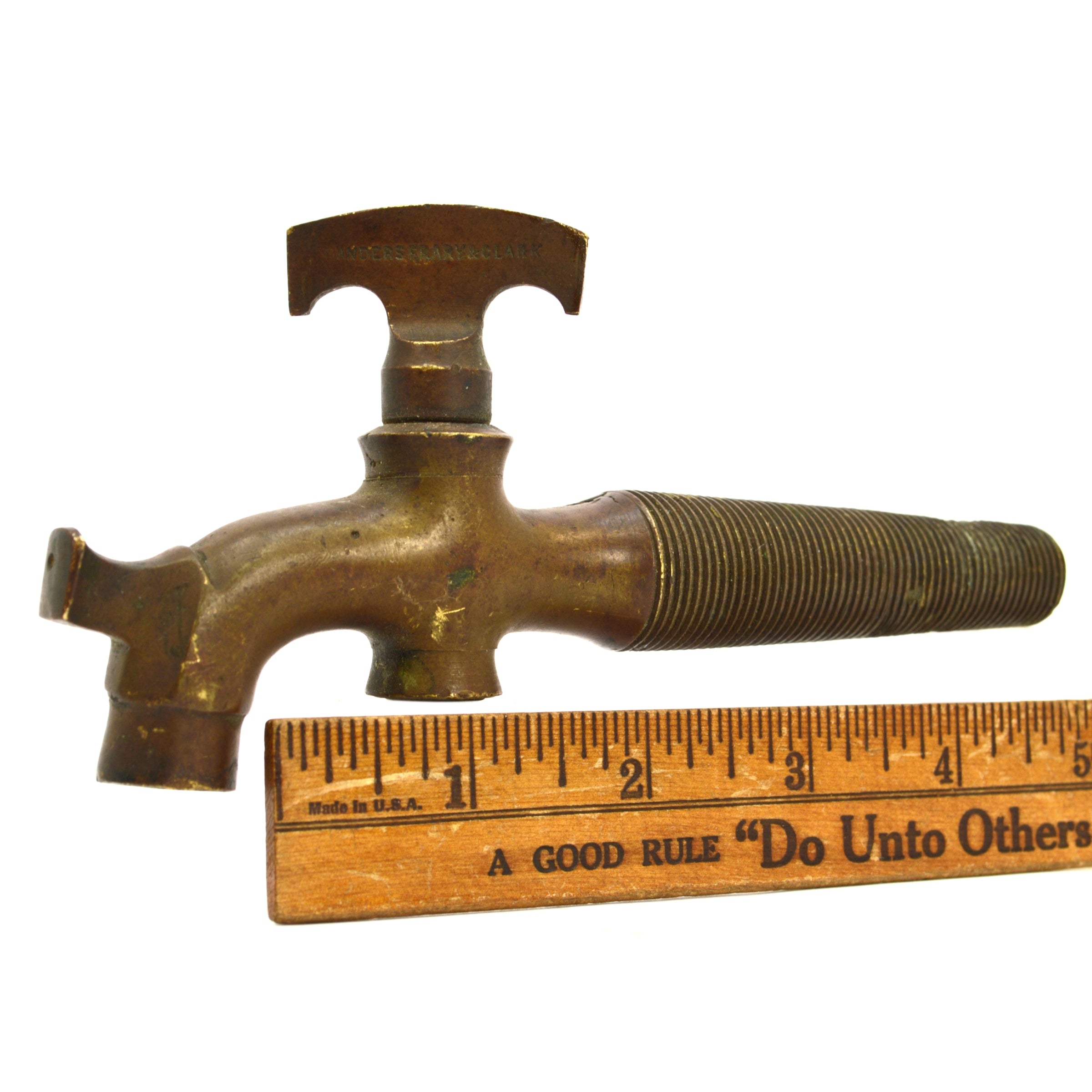 Vintage Brass Water Spigot - Antique Beer Barrel Tap Faucet by Landers Frary & Clark - Perfect for Home Brewing, Bar Decor & Rustic Kitchen Accessories