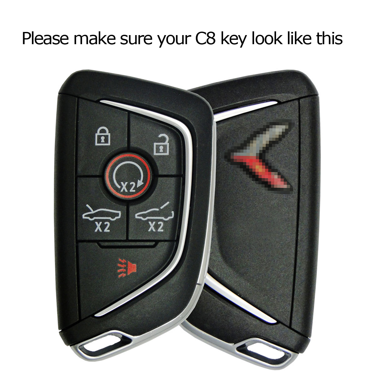 Carbon Fiber Pattern Silicone Key Fob Cover for 2020-2023 Chevy C8 Corvette Stingray - Durable Anti-Slip Protection - Perfect for Daily Use, Car Enthusiasts & Gift Giving