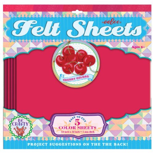 Colorful Cherry Felt Sheets by eeBoo for DIY Crafts & Scrapbooking