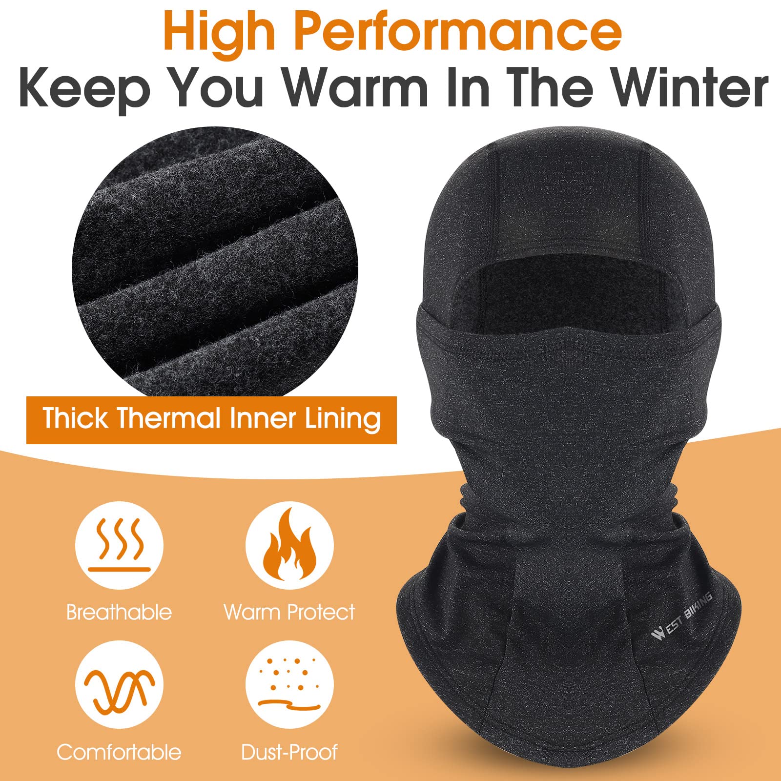 WESTGIRL Balaclava Winter Ski Mask - Windproof Thermal Fleece Face Cover for Cold Weather | Perfect for Skiing, Snowboarding, Cycling & Outdoor Winter Sports | Stay Warm During Hiking, Motorcycling & Snow Activities