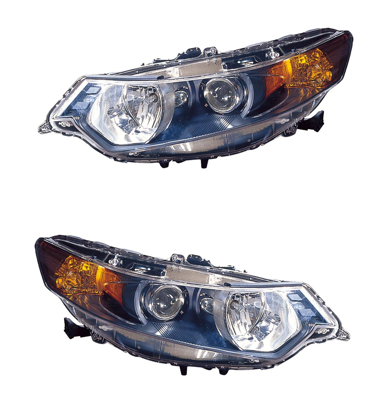 2009-2014 Acura TSX Headlights Lamps Set - HID Compatible Replacement for Driver & Passenger Side | Perfect for Night Driving & Foggy Conditions