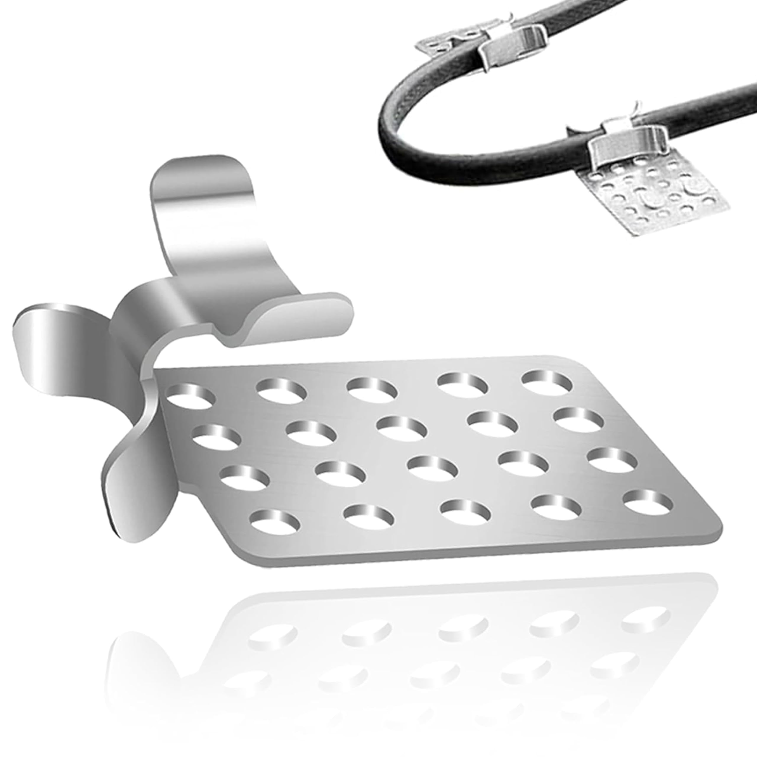 50 Pack Metal Roof De-Icing Cable Clips - Aluminum Heat Cable Clips for Ice Dam Heat Tape & Roof Deicing Systems | Secure Heat Cables to Roofs for Winter Protection (Silver) - Perfect for Snowy Climates & Home Winterization