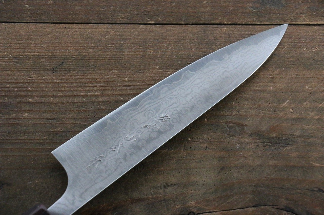 VG10 Damascus Petty Utility Knife 130mm - Japanese Kitchen Knife with Shitan Handle - Perfect for Slicing, Peeling & Precision Cutting - Ideal for Chefs & Home Cooks