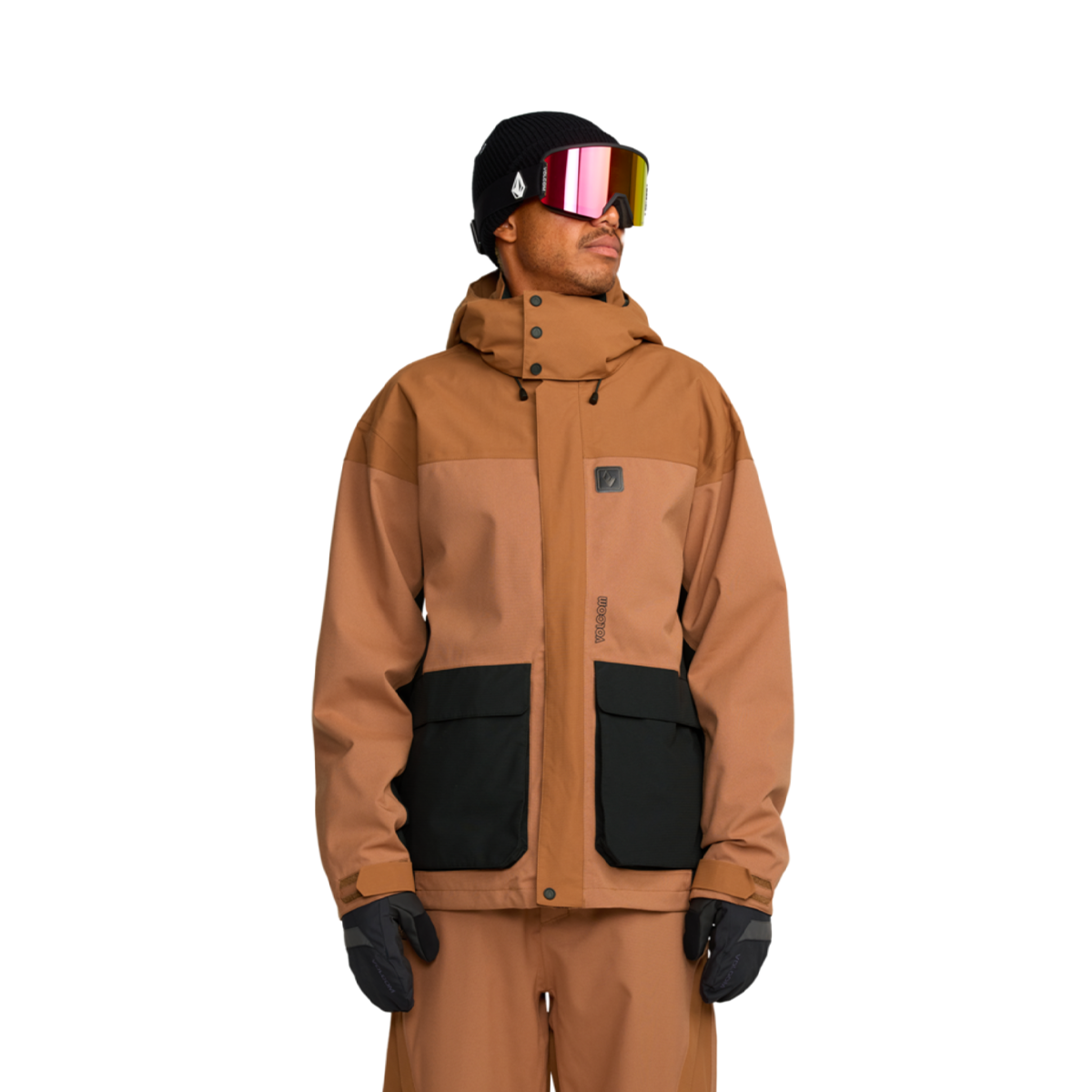 2026 Volcom Kleveland Jacket - Men's Winter Snowboard Coat, Waterproof & Insulated, Terra Brown - Perfect for Skiing, Snowboarding & Outdoor Adventures