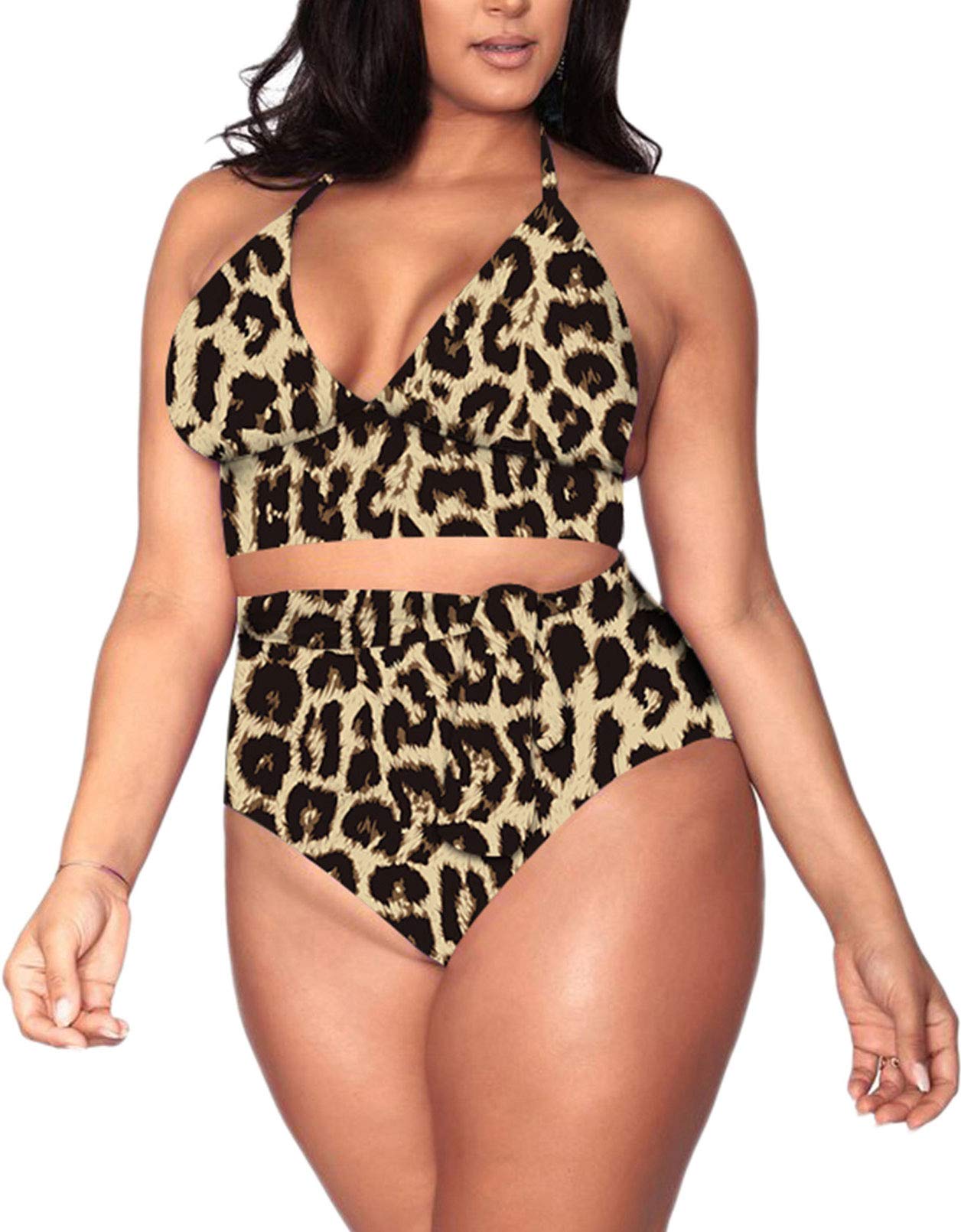 Sovoyontee Women's Plus Size High Waisted Tummy Control Swimwear - Full Coverage One Piece Swimsuit for Women - Perfect for Beach, Pool, Vacation & Summer Activities