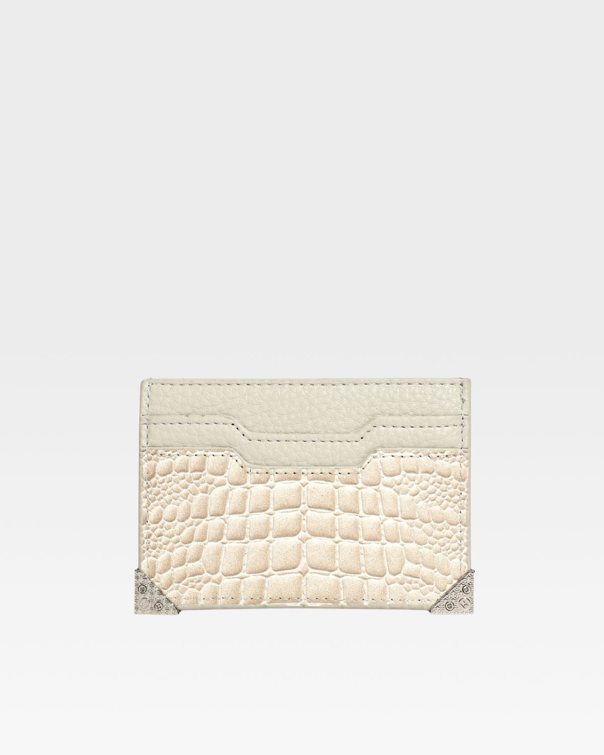 Premium Crocodile Leather Card Holder Wallet in Beige - Slim RFID Blocking Credit Card Case for Men & Women - Perfect for Travel, Business & Everyday Use