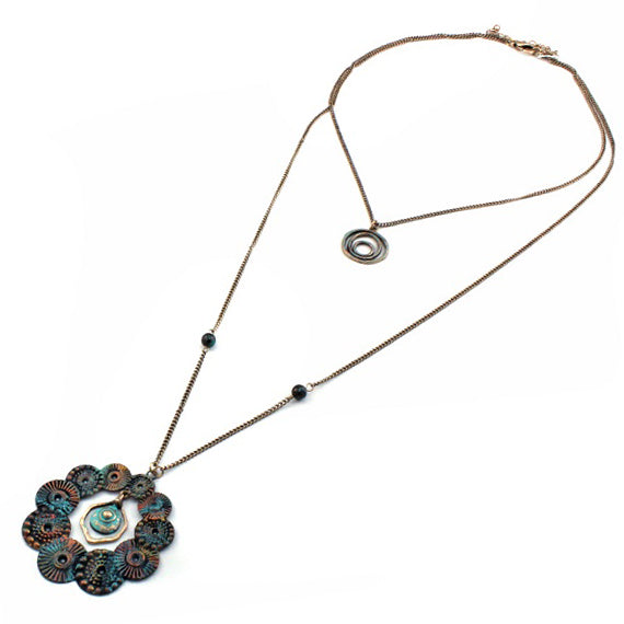 Bohemian Two Layer Necklace Set for Women - Trendy Layered Choker & Pendant Jewelry for Casual Outfits, Parties & Boho Style