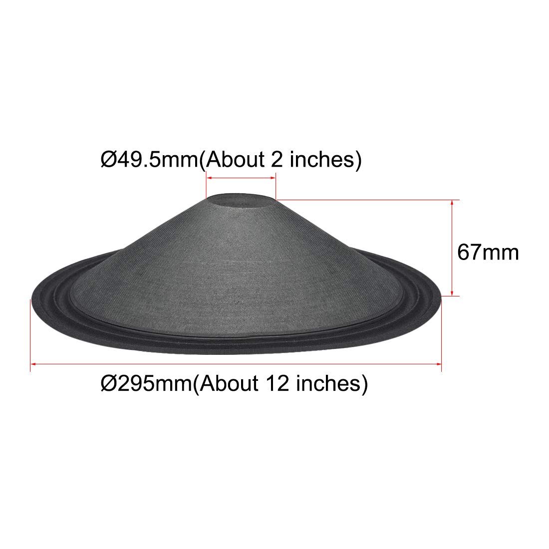 uxcell 12 Inch Paper Speaker Cone Subwoofer - 2 Inch Coil Diameter with Cloth Surround for Car Audio & Home Theater Systems | High-Performance Bass Drum Ripple Paper for DIY Speaker Repair & Replacement