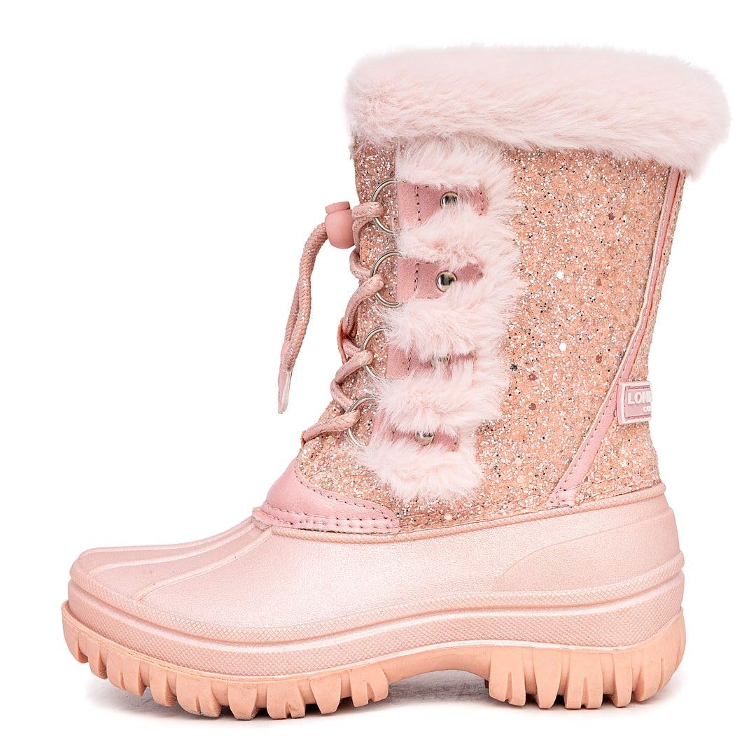 London Fog Girls' Icelyn Cold Weather Snow Boots - Warm Lined Winter Boots for Toddler & Youth - Perfect for Snow Days, School & Outdoor Play