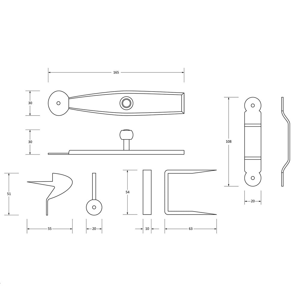 Forged Black Beeswax Door Latch - Heavy Duty Handcrafted Iron Door Handle for Rustic Home Decor | Perfect for Barn Doors, Cabinets & Farmhouse Style Interiors