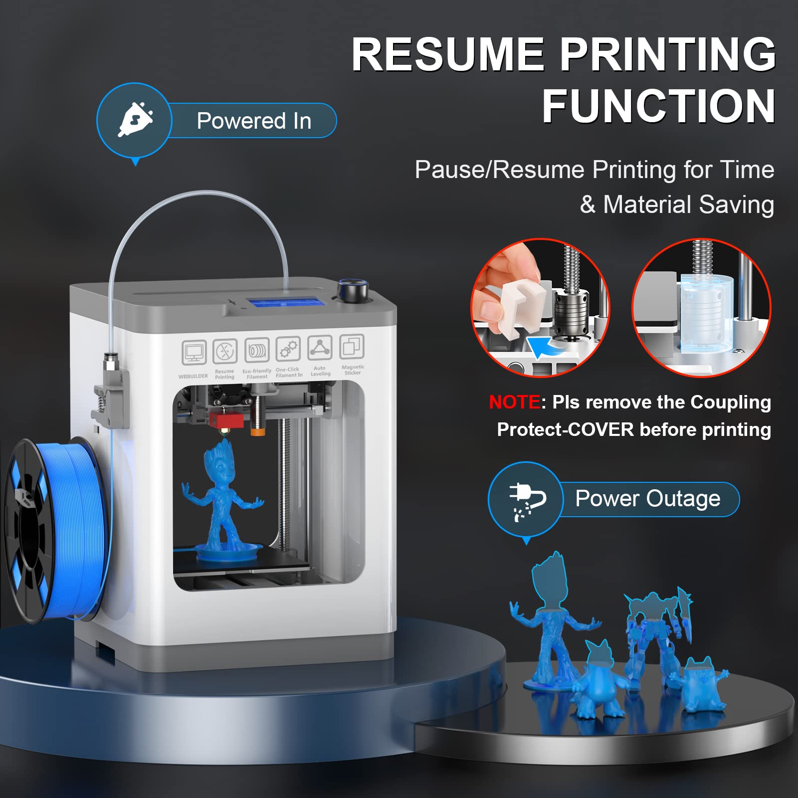 TINA2 Mini 3D Printer | Fully Assembled FDM 3D Printer with Auto Leveling for Beginners & Kids | Open Source Design with Resume Printing & Magnetic Build Plate | Perfect for Home, School & DIY Projects