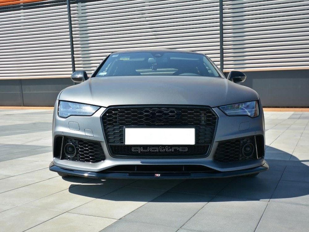 Maxton Design Front Bumper Lip Spoiler for Audi RS7 (2014-2017) - Carbon Fiber Style Splitter - Aggressive Look & Improved Aerodynamics - Perfect for Car Enthusiasts & Street Racing