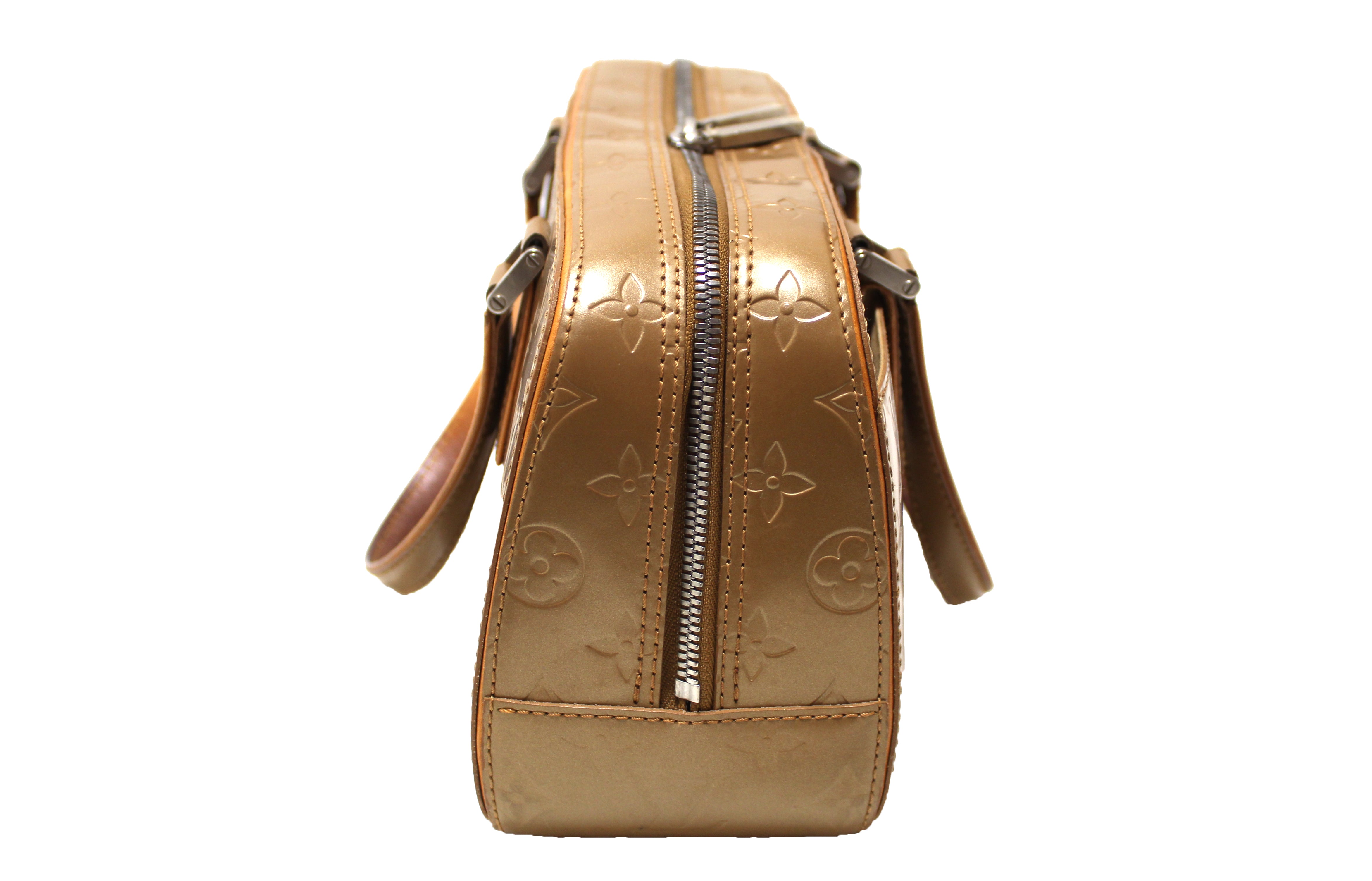 Authentic Louis Vuitton Gold Mat Monogram Vernis Shelton Handbag for Women - Luxury Designer Shoulder Bag Purse for Work, Party & Evening Events