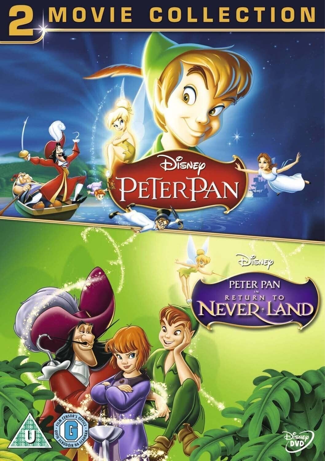 Peter Pan 1 & 2 DVD Collection - Classic Animated Movie (1953) | UK Import | Perfect for Family Movie Nights & Disney Fans