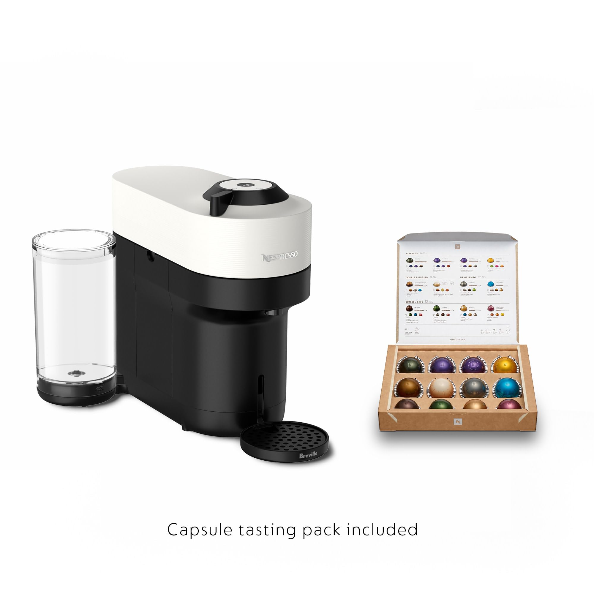 **Breville Nespresso Vertuo Pop+ Coffee & Espresso Maker with Milk Frother - Coconut White | Compact Single-Serve Machine for Home, Office & Gifts**