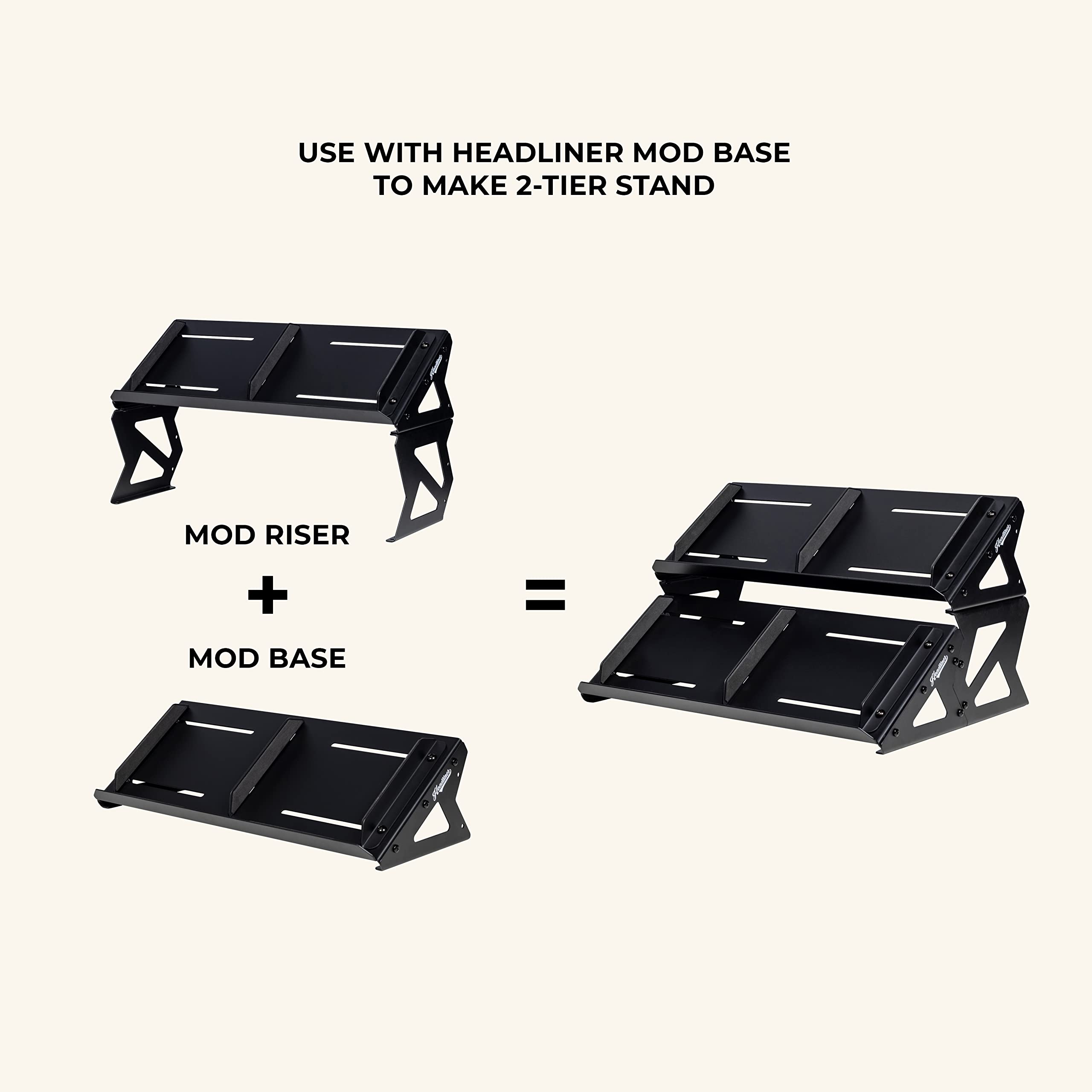 HL22051 Headliner Mod Riser Desktop Production Stand - Adjustable Monitor & Laptop Stand for Music Production, Podcasting & Streaming Setup
