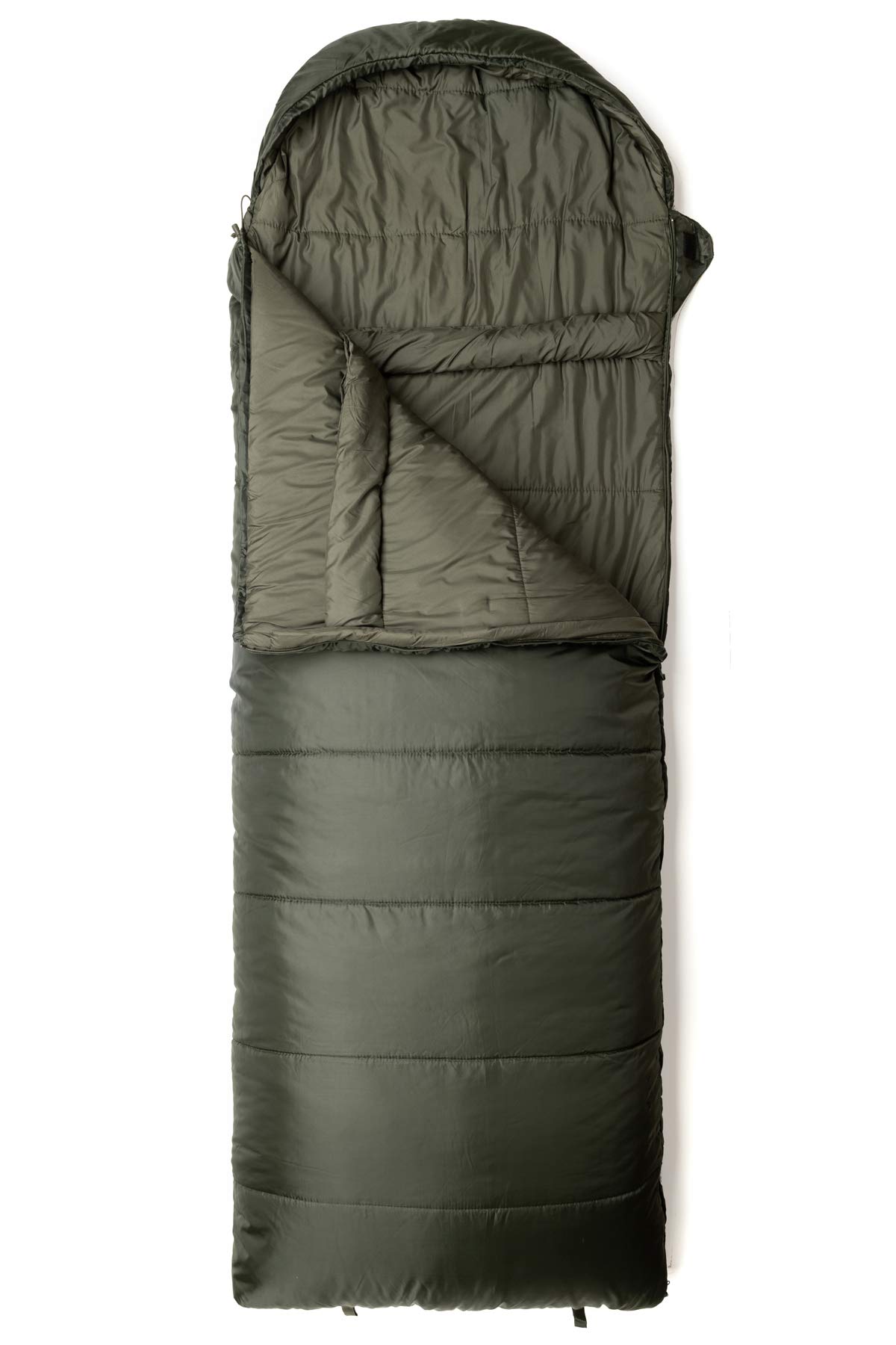 Snugpak Basecamp Ops Navigator Sleeping Bag - Left Hand Zip, Olive Green, Compact & Lightweight with Compression Sack - Perfect for Camping, Hiking & Outdoor Adventures