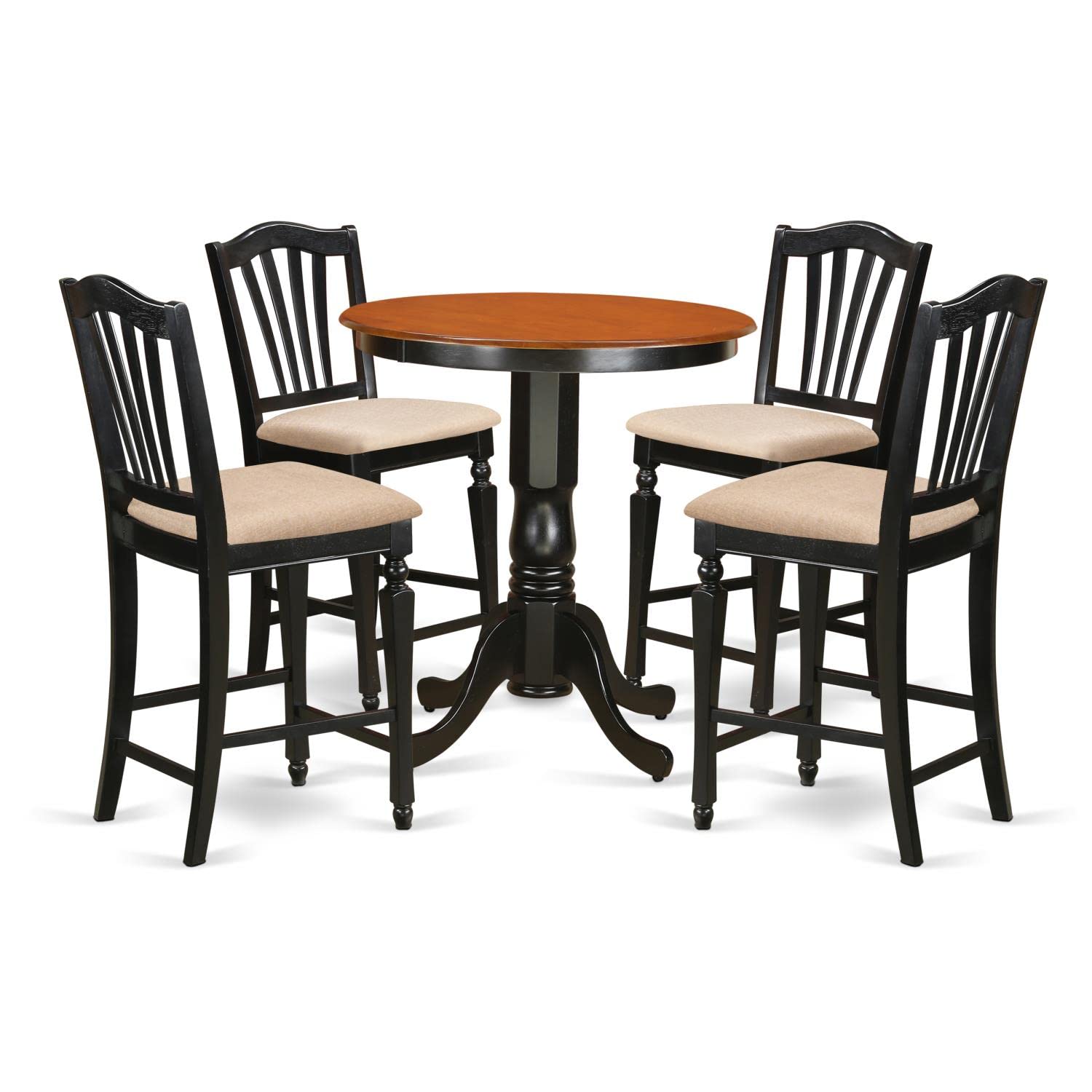 East West Furniture EDCH5-BLK-C 5-Piece Counter Height Dining Set - 30