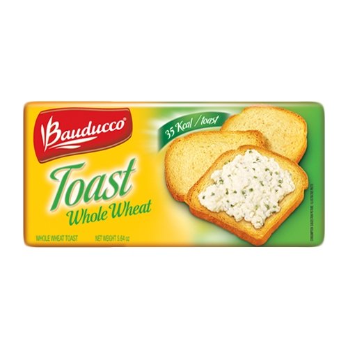 Bauducco Whole Wheat Toast - 5.64 oz (160g) - Pack of 4 - Healthy Breakfast & Snack for Kids & Adults - Perfect for Sandwiches, Toast & Coffee Time
