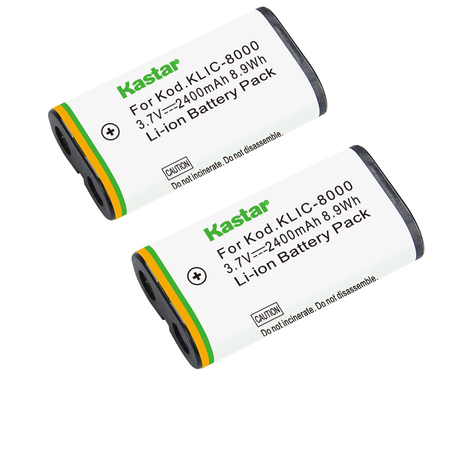 Kastar 2-Pack Replacement Battery for Kodak KLIC-8000 K8000 - Compatible with Kodak Z1012 IS, Z1015 IS, Z1085 IS, Z1485 IS, Z612, Z712 IS, Z812 IS, Z8612 IS Digital Cameras - Perfect for Travel Photography & Everyday Use
