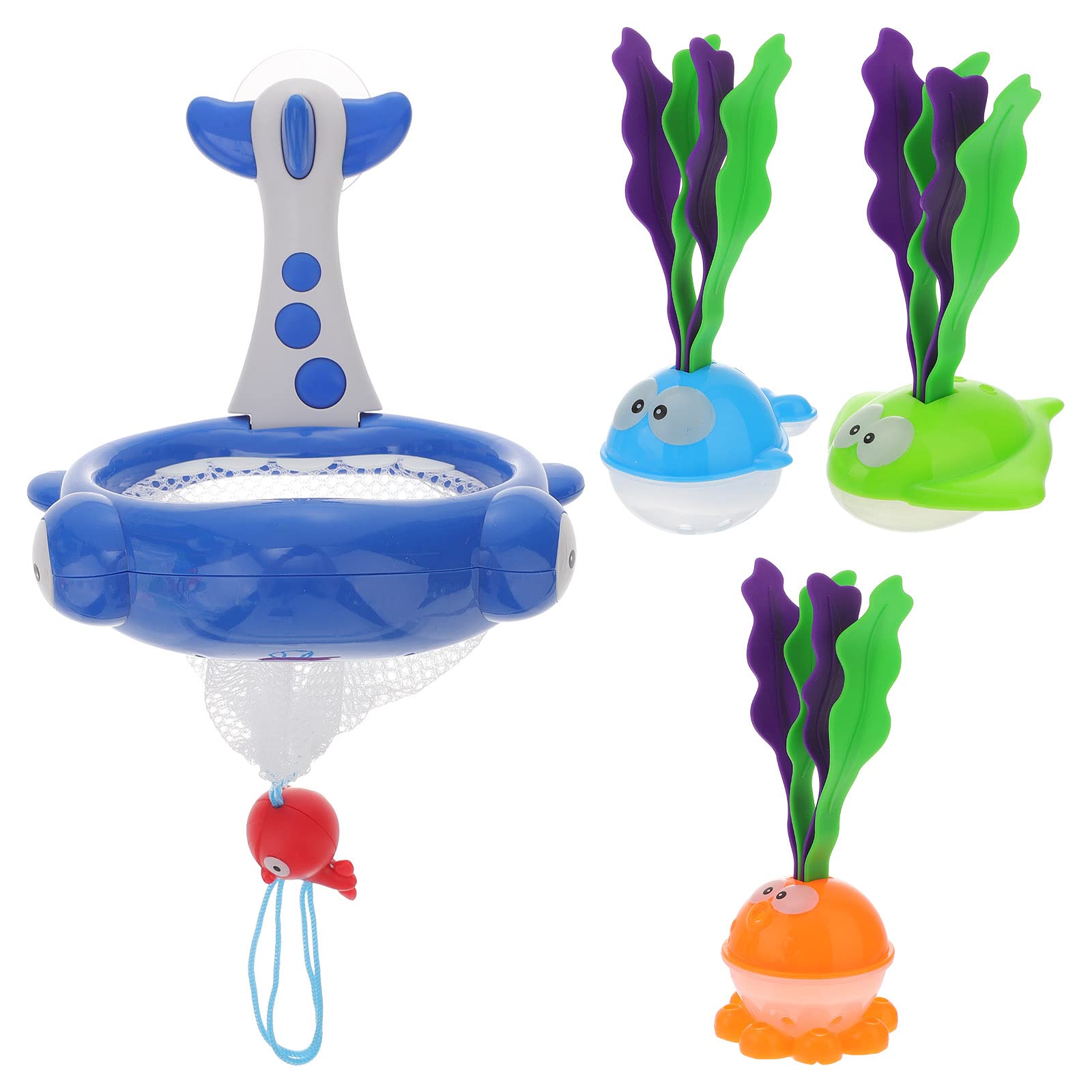 LUOZZY Fishing Game Toy for Kids - Fun Pool & Bath Water Toys with Net - Interactive Outdoor & Indoor Play - Great for Parties, Beach, Swimming Pool (Blue)